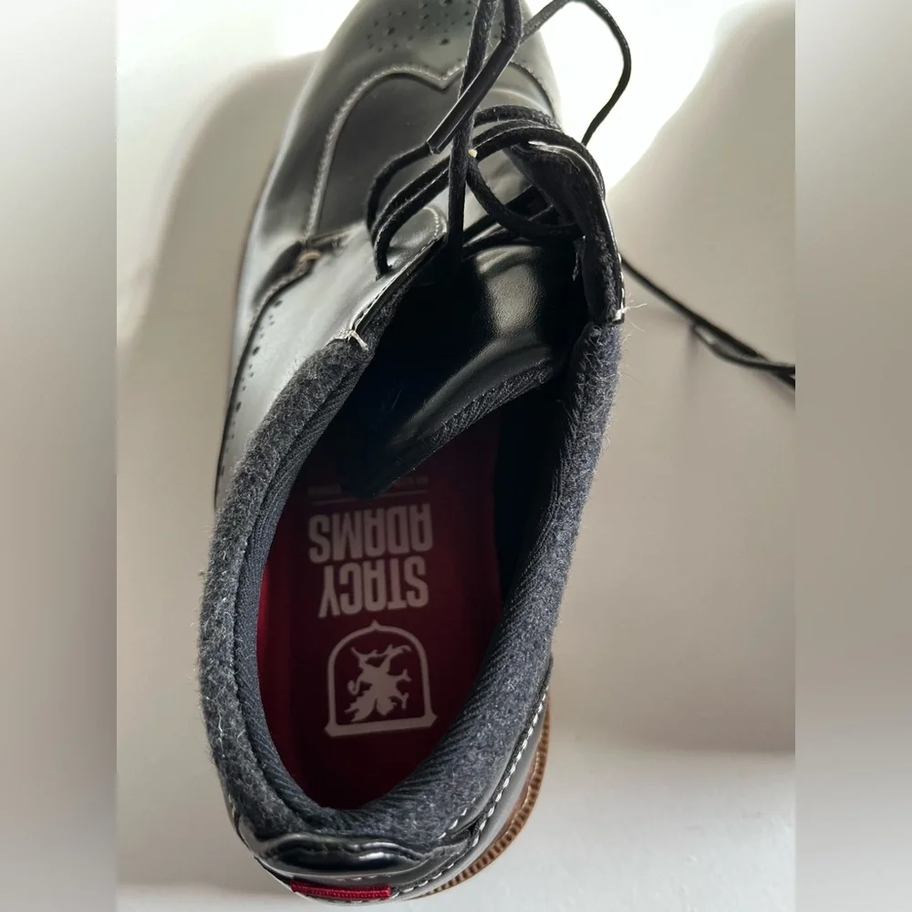 Stacy Adams Red Zone Collection KIDS SYNERGY Black  Wingtip Lace Up dress shoes